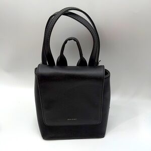 Matt & Nat Black Women's Small Backpack Style Bag Magnetic Closure